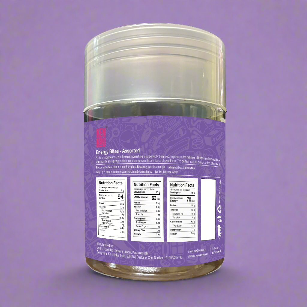 It's Energy Bites - Assorted (Dhaniya, Dry Fruit, Roasted Gram & Cocoa) | 225g